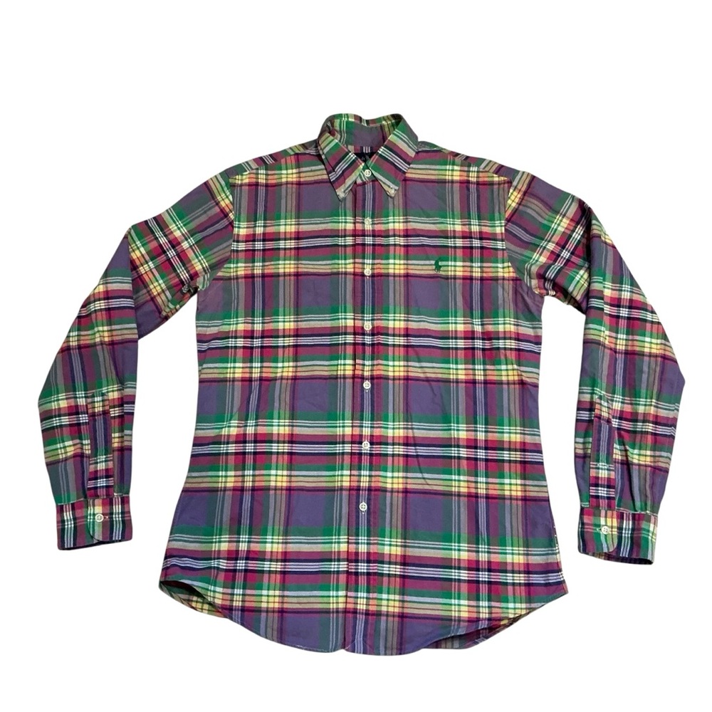 Vintage Ralph Lauren long sleeve pastel plaid yacht club button up shirt size s